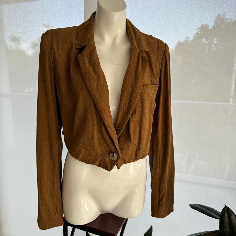 Free People Coco Cropped Blazer one button closure , size M - Picture 11 of 16